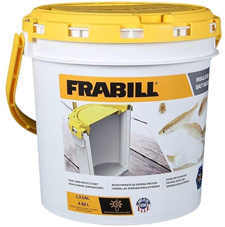 Frabill Aqua Life Aerated Bait Bucket, White/Yellow