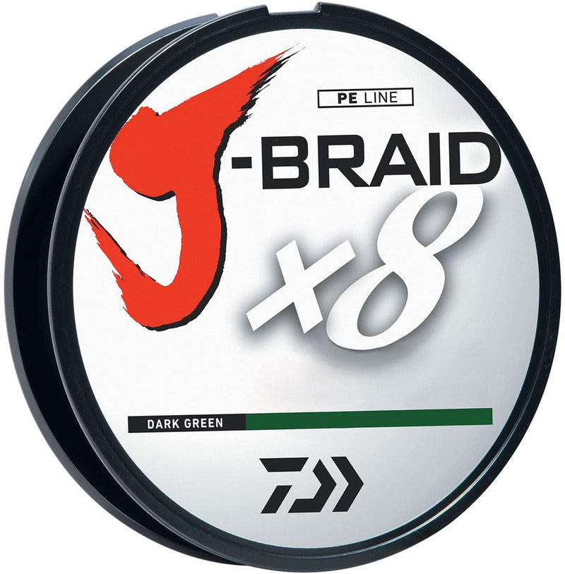 Daiwa J-Braid x8 Braided Line 300 Yard Filler Spool Dark Green