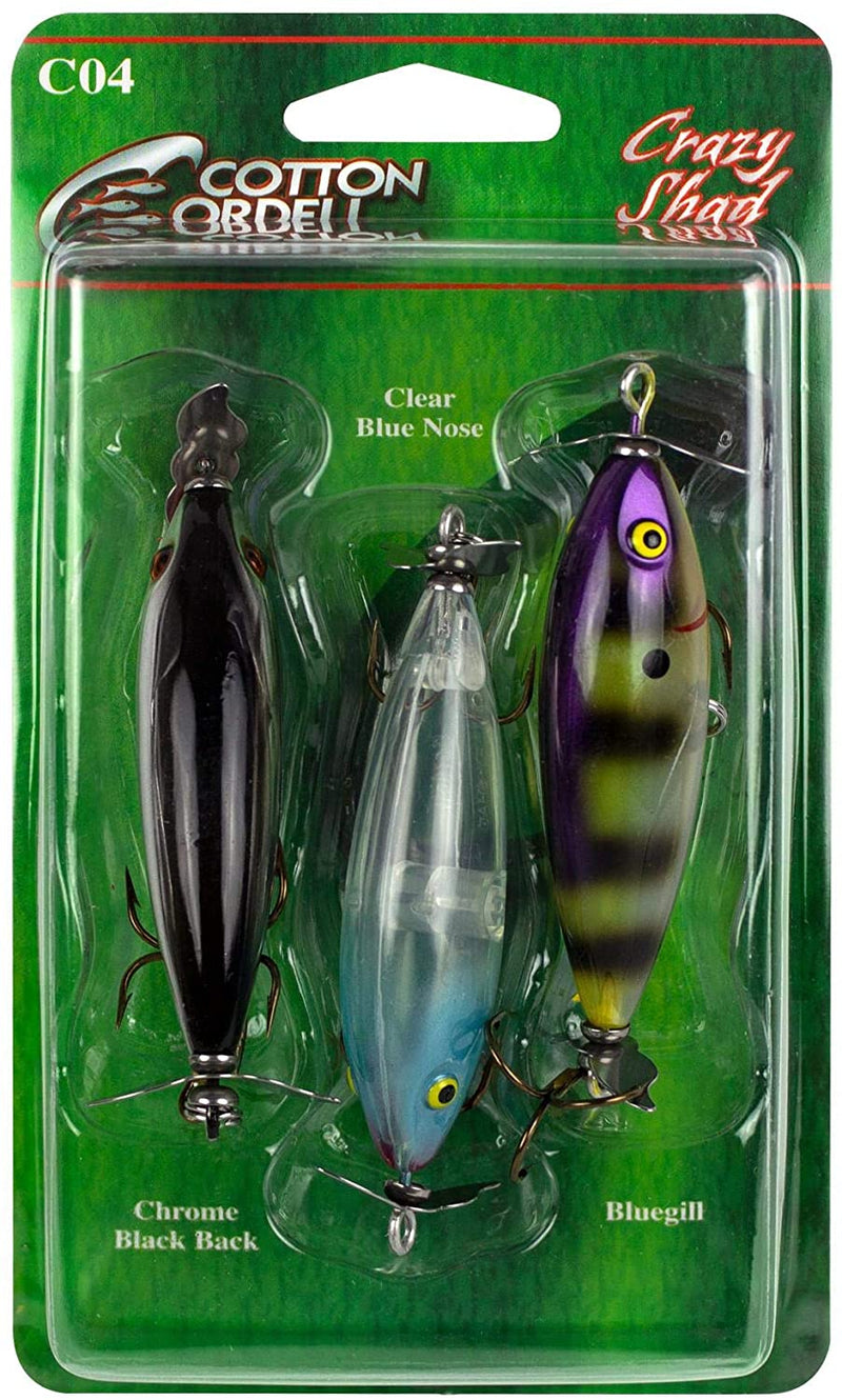 Cotton Cordell 3 Pack Crazy Shad  Top Water Magic