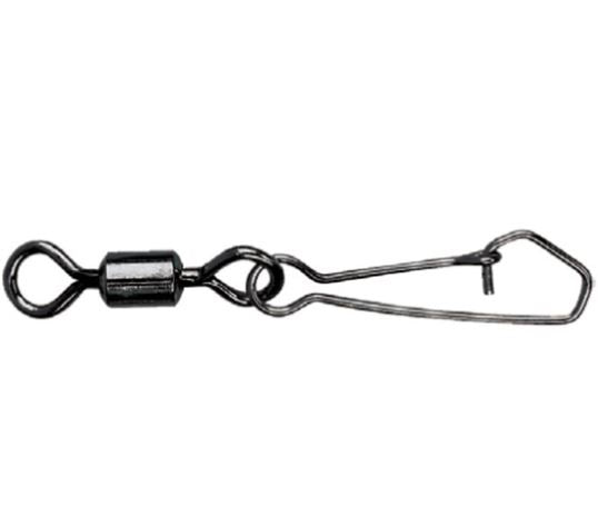 Mustad Black Rolling Swivel With Snap