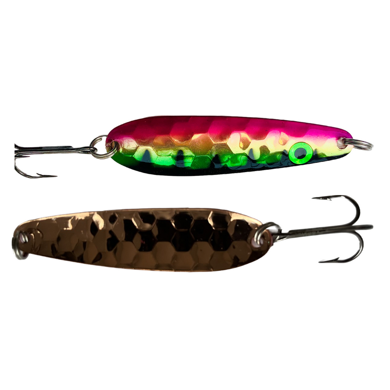 Great Lakes Spoons Copper Series 3 1/4" - Purple and Green Walleye